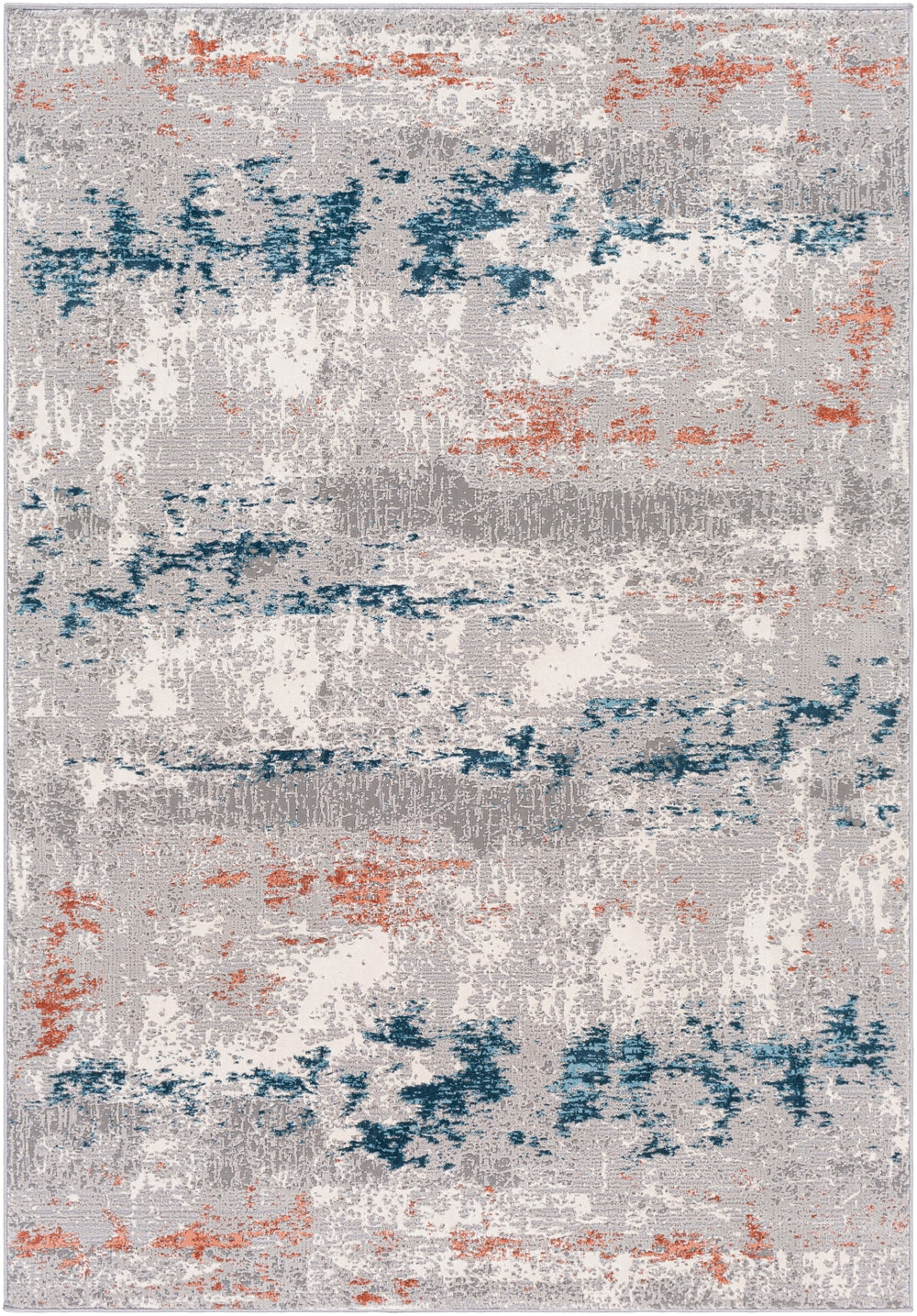 Tibetan TBT-2328 Modern Polypropylene, Polyester Rug TBT2328-9124 Coral, Ivory, Taupe, Dark Green, Teal, Rust 78% Polypropylene, 22% Polyester 9' x 12'4"