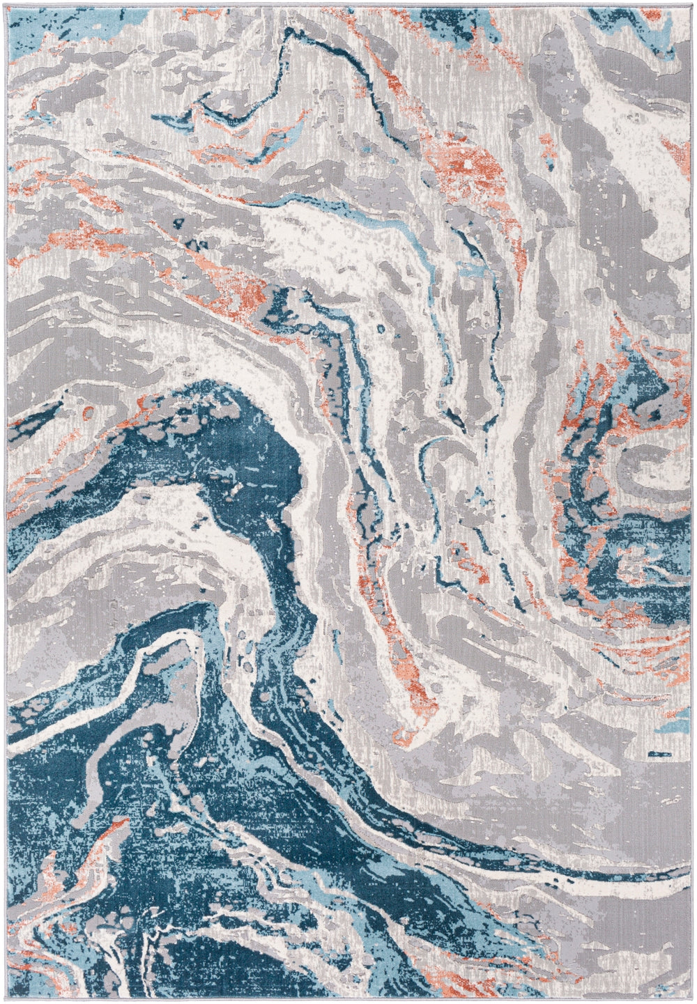 Tibetan TBT-2329 Modern Polypropylene, Polyester Rug TBT2329-9124 Taupe, Ivory, Dark Green, Teal, Rust, Coral 78% Polypropylene, 22% Polyester 9' x 12'4"