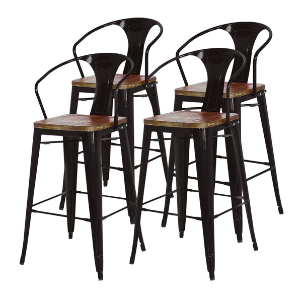 Metropolis Adjustable High-Back Office Chair with Stylish Upholstery, Chrome Armrests, and Wheels