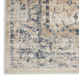 Nourison kathy ireland Home Malta MAI11 Vintage Machine Made Power-loomed Indoor only Area Rug Ivory/Blue 9' x 12' 99446495020