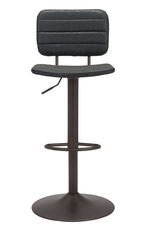 Zuo Modern Holden 100% Polyurethane, Plywood, Steel Modern Commercial Grade Barstool Vintage Black, Dark Bronze 100% Polyurethane, Plywood, Steel