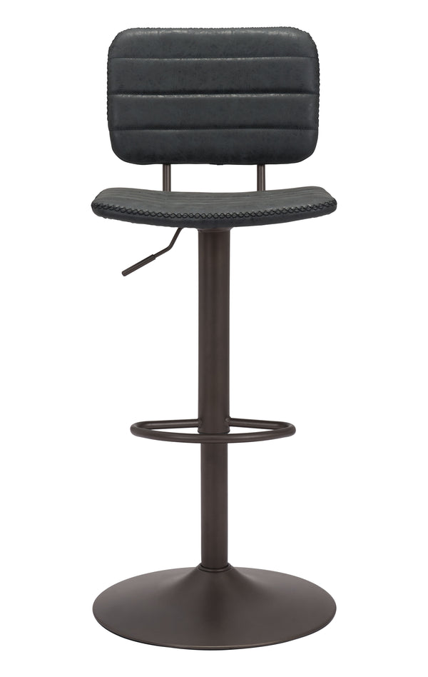 Zuo Modern Holden 100% Polyurethane, Plywood, Steel Modern Commercial Grade Barstool Vintage Black, Dark Bronze 100% Polyurethane, Plywood, Steel