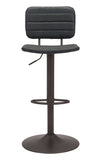 Zuo Modern Holden 100% Polyurethane, Plywood, Steel Modern Commercial Grade Barstool Vintage Black, Dark Bronze 100% Polyurethane, Plywood, Steel