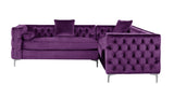 Mozart Plum Velvet Right Sectional