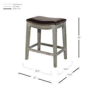 Elmo Bonded Leather Counter Stool - Brown