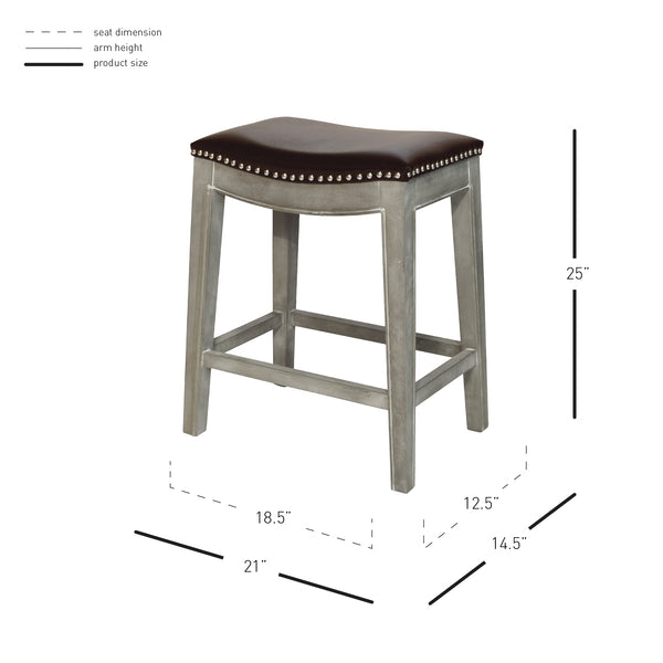 Elmo Bonded Leather Counter Stool - Brown
