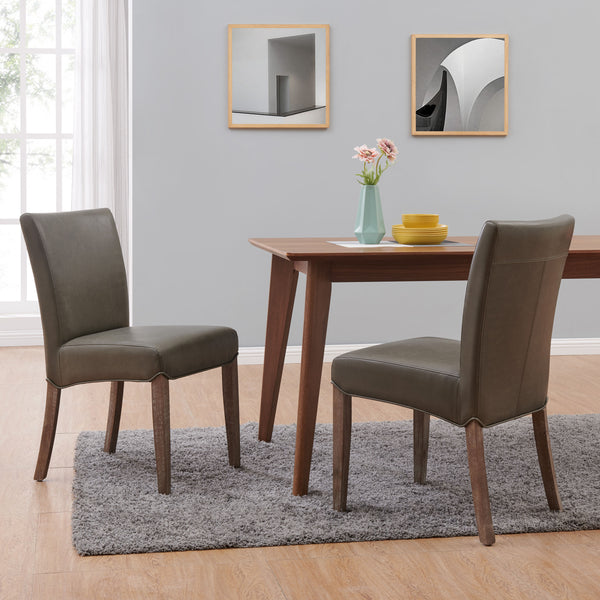 Beverly Hills Bonded Leather Dining Chairs - Set of 2, Chic Design, Easy to Clean, Fully Assembled