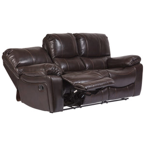 Porter Designs Ramsey Leather-Look Transitional Reclining Sofa Brown 03-112C-01-6013
