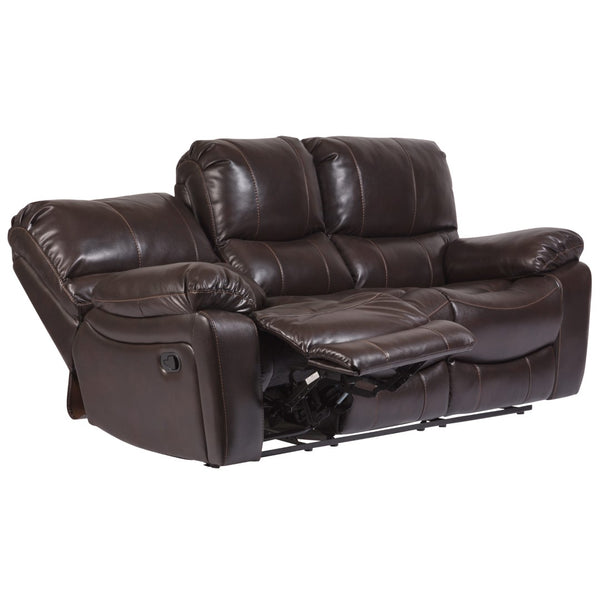 Porter Designs Ramsey Leather-Look Transitional Reclining Sofa Brown 03-112C-01-6013