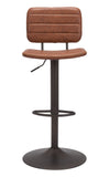 Zuo Modern Holden 100% Polyurethane, Plywood, Steel Modern Commercial Grade Barstool Vintage Brown, Dark Bronze 100% Polyurethane, Plywood, Steel