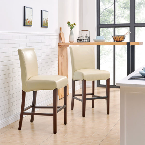 Milton Counter Stool - Elegant Bonded Leather Design with Sturdy Birch Frame and Contemporary Style