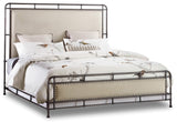 Hooker Furniture Studio 7H Casual Slumbr King Metal Upholstered Bed in Metal and Angel Oatmeal Fabric 5388-90266