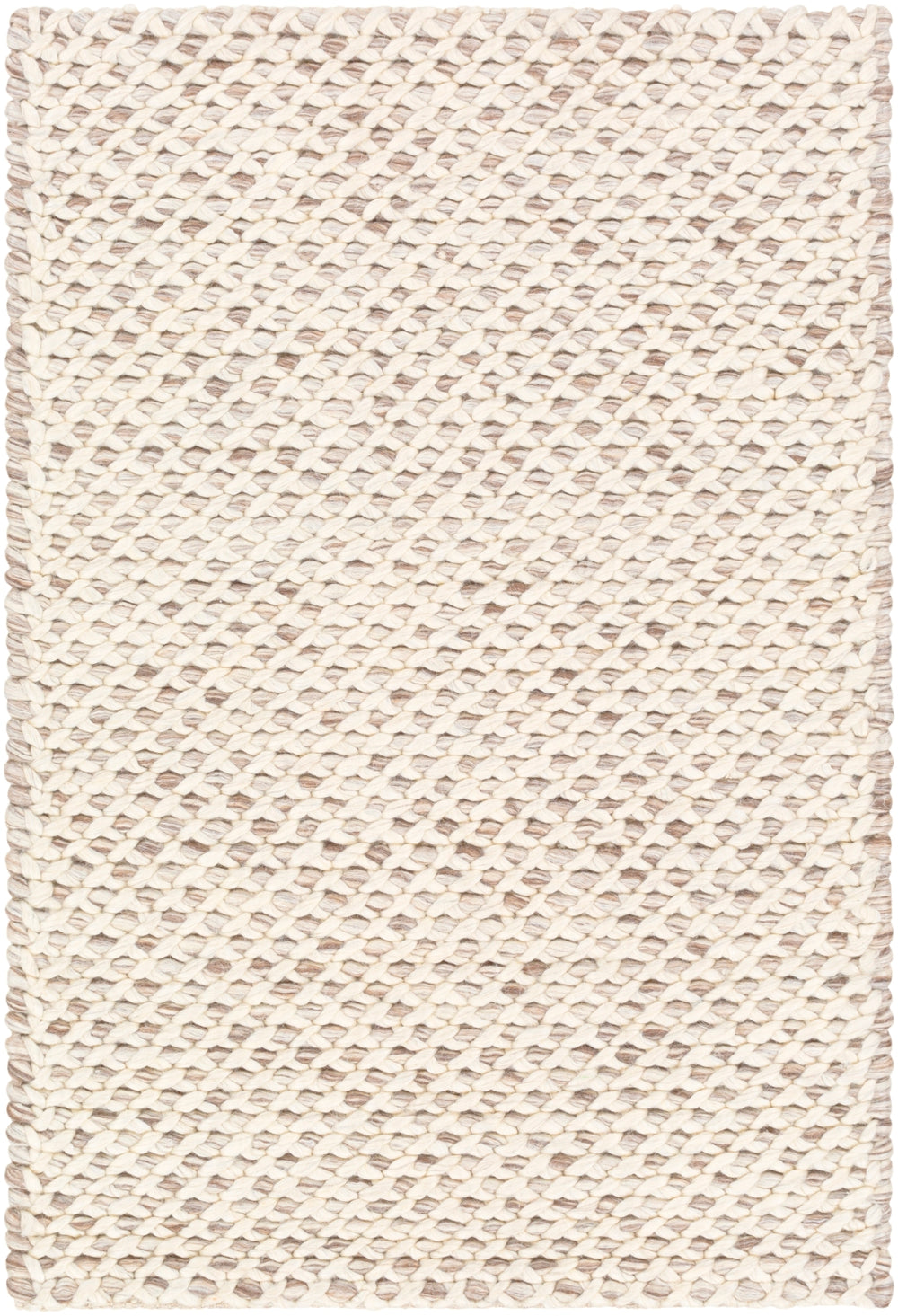 Telluride TEL-2300 Modern Viscose, Wool Rug TEL2300-913 Dark Brown, Cream 50% Viscose, 50% Wool 9' x 13'