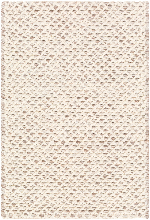Telluride TEL-2300 Modern Viscose, Wool Rug TEL2300-913 Dark Brown, Cream 50% Viscose, 50% Wool 9' x 13'