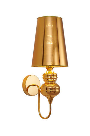 Bethel Polished Gold Wall Sconce in Steel