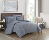 Laurel Navy Queen 3pc Duvet Set