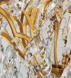 Bethel Antique Brass Chandelier in Metal & Crystal