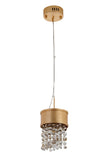 Bethel Gold LED Pendant in Metal & Crystal