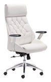 Zuo Modern Boutique 100% Polyurethane, Plywood, Steel, Nylon, Aluminum Alloy Modern Commercial Grade Office Chair White, Silver 100% Polyurethane, Plywood, Steel, Nylon, Aluminum Alloy