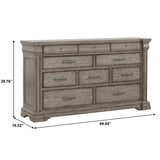 Pulaski Furniture Madison Ridge 10 Drawer Dresser in Heritage Taupe P091100-PULASKI P091100-PULASKI