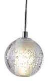 Bethel Chrome Single Pendant Lighting in Metal & Crystal