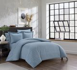 Tyson Blue King 7pc Duvet Set