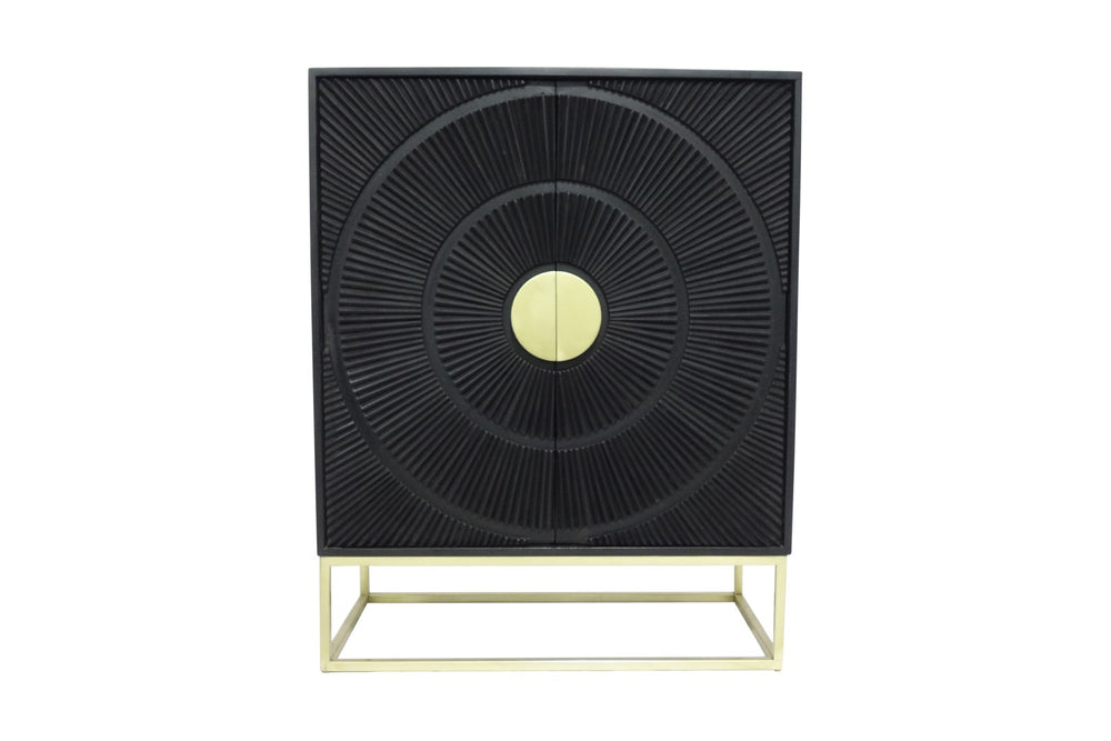 Porter Designs Elio Solid Handcarved Wood Transitional Cabinet Brown 05-125-31-26150