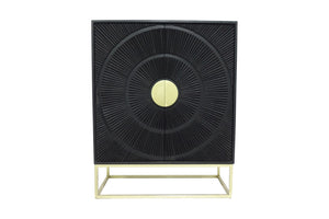 Porter Designs Elio Solid Handcarved Wood Transitional Cabinet Brown 05-125-31-26150