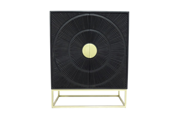 Porter Designs Elio Solid Handcarved Wood Transitional Cabinet Brown 05-125-31-26150