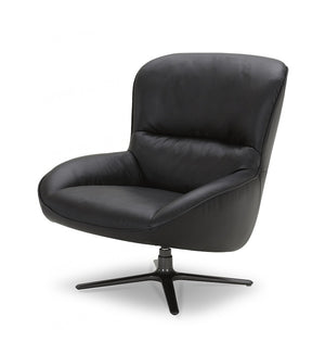 VIG Furniture Modrest Theo - Modern Black Leather Accent Chair VGKK-KFA1099-BLK-CH