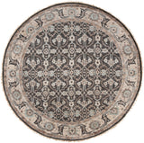 Theodora THO-3000 Traditional Viscose Rug THO3000-8RD Black, Medium Gray, Pale Blue, Khaki, Camel 100% Viscose 8' Round