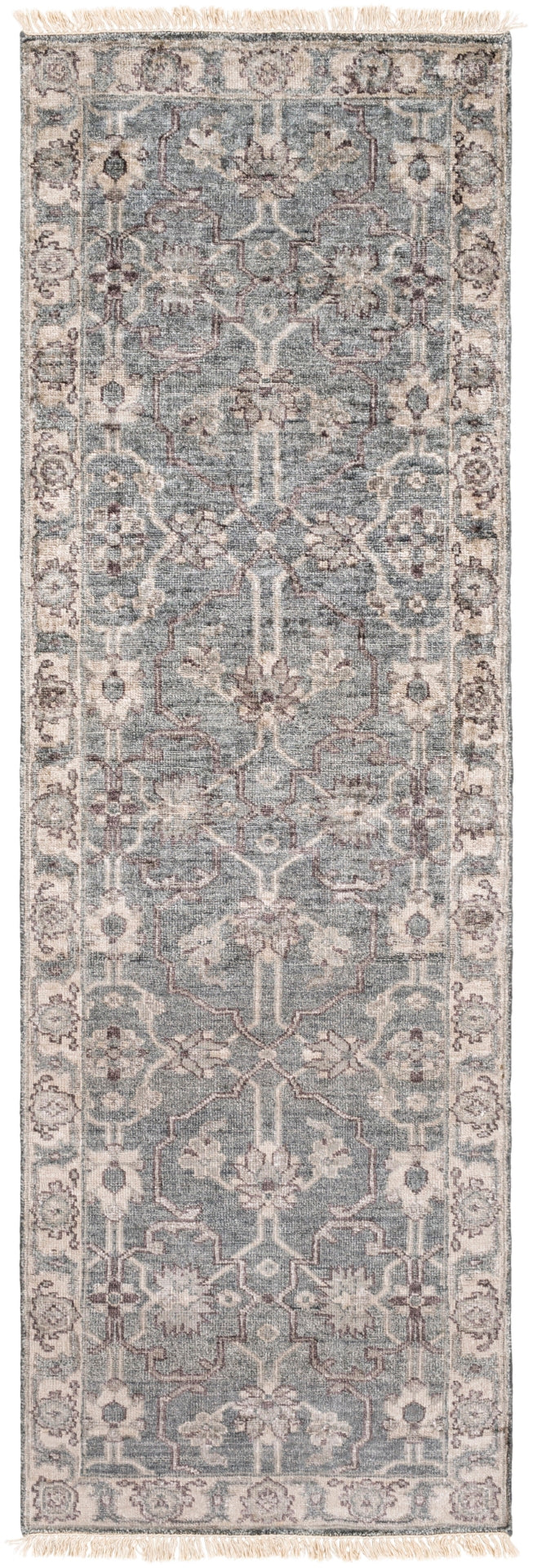 Theodora THO-3001 Traditional Viscose Rug THO3001-913 Medium Gray, Light Gray, Camel, Ivory 100% Viscose 9' x 13'