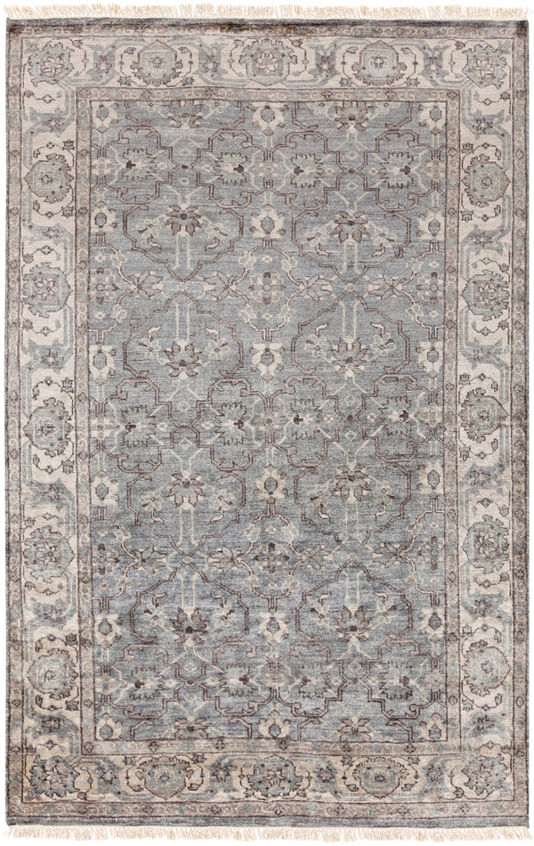 Theodora THO-3001 Traditional Viscose Rug THO3001-913 Medium Gray, Light Gray, Camel, Ivory 100% Viscose 9' x 13'