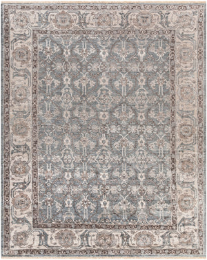 Theodora THO-3001 Traditional Viscose Rug THO3001-810 Medium Gray, Light Gray, Camel, Ivory 100% Viscose 8' x 10'