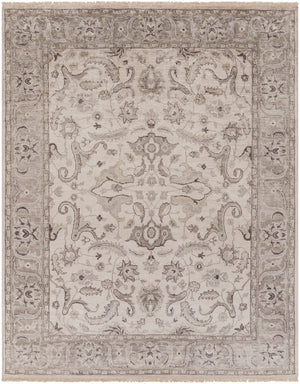 Theodora THO-3003 Traditional Viscose Rug THO3003-810 Medium Gray, Camel, Ivory 100% Viscose 8' x 10'