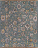 Theodora THO-3006 Traditional Viscose Rug THO3006-810 Aqua, Taupe, Butter, Charcoal, Ivory, Teal 100% Viscose 8' x 10'