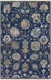 Theodora THO-3007 Traditional Viscose Rug THO3007-913 Navy, Taupe, Light Gray, Teal, Ivory, Butter 100% Viscose 9' x 13'