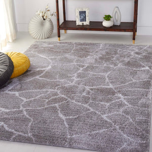 Safavieh Tahoe Shag 650 Power Loomed Shag Rug Grey / Ivory 9' x 12'