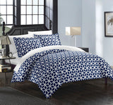 Elizabeth Navy Queen 3pc Duvet Set