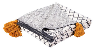 Safavieh Ven Throw Mustard/Beige/Black 100% Cotton THR230A-5060