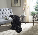 Safavieh Faux Black Mink Throw Black Acrylic Plush THR701A-6072 889048546929