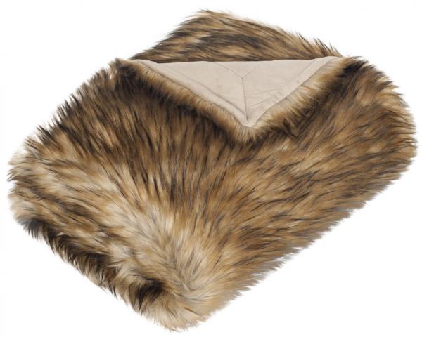 Safavieh Racoon Throw Faux Fur 50" x 60" Warm Brown Acrylic Plush Poly Suede THR703A-5060 889048033023