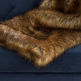 Safavieh Racoon Throw Faux Fur 50" x 60" Warm Brown Acrylic Plush Poly Suede THR703A-5060 889048033023