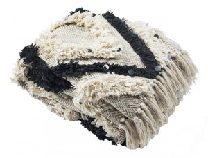 Safavieh Lila Grace Fringe Throw Beige/Black THR902A-5060