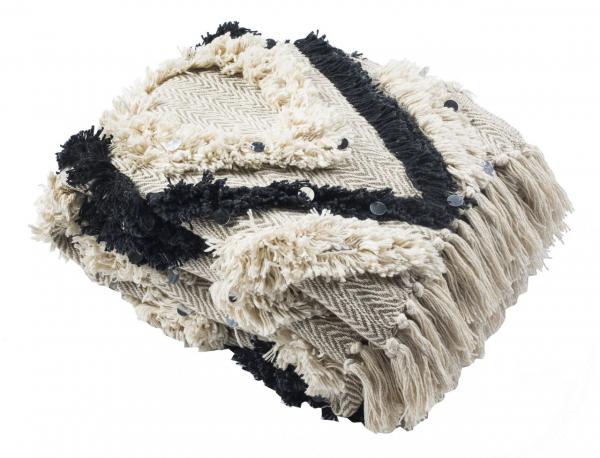 Safavieh Lila Grace Fringe Throw Beige/Black THR902A-5060