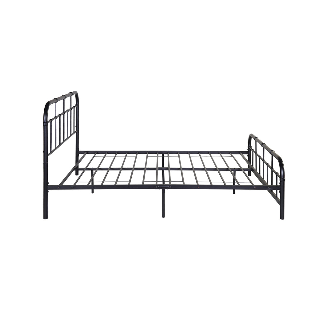 Berthoud Queen-Size Iron Bed Frame, Minimal, Industrial, Flat Black Noble House
