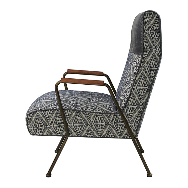 Kahlo Fabric Accent Chair Azure Diamond/Vintage Midnight