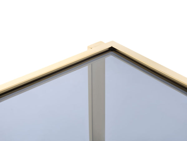 VIG Furniture Modrest Tipton - Modern Grey Glass & Gold Bookshelf VGZAZWJ9506-GLD-SHELF