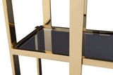 VIG Furniture Modrest Tipton - Modern Grey Glass & Gold Bookshelf VGZAZWJ9506-GLD-SHELF