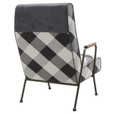 Kahlo Fabric Accent Chair Mono Gingham/Vintage Midnight